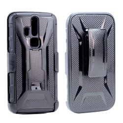 ZTE Axon Pro A1P Armor Holster Combo Belt Clip Case (Black)